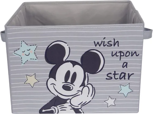Vista 2 de Lambs & Ivy Disney Mickey Mouse - Cesta de almacenamiento plegable, color gris