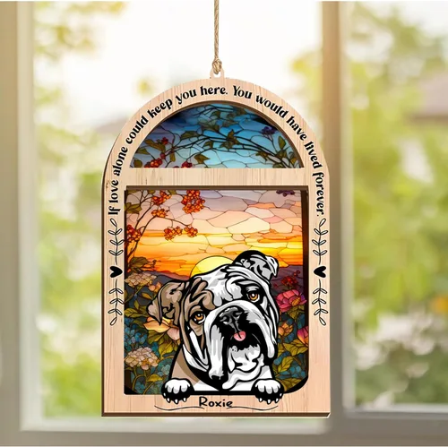 Vista 332 de LOVELYPOD Adorno de Navidad personalizado de sabueso afgano, atrapasoles con nombre, regalos de pérdida de mascotas, regalos para amantes
