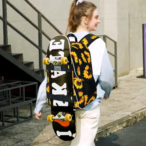 Vista 39 de Mochila para laptop, 16 pulgadas, bolsa escolar y bolsa de almuerzo, mochilas resistentes al agua para adolescentes, niñas, mujeres, estudiantes