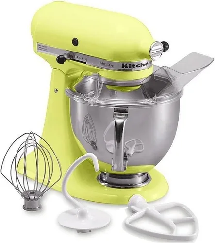 Vista 25 de KitchenAid KSM150PSCV Artisan Series Batidora de pie de 5 cuartos con escudo vertedor - Caviar