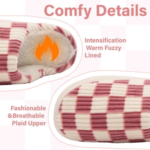 Vista 27 de Jaeynow Pantuflas mullidas para mujer en interiores, zapatos de casa unisex de espuma viscoelástica para hombre, zapatos de invierno cálidos