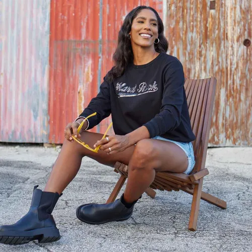 Vista 2 de Sudadera con cuello redondo y lentejuelas para mujer