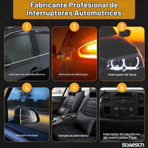 Vista 7 de Interruptor de elevalunas eléctrico Master Lado de accionamiento para Jp Grand Cherokee 2011-2013 2011 Dodge Durango, Door Lock Window Switch