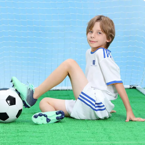 Vista 2 de Brooman - Zapatos deportivos con tacos para niños y niñas, zapatos de fútbol para usar al aire libre