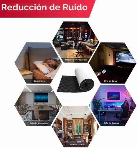 Vista 7 de Paneles de espuma acústica autoadhesivos de 0.787 in de grosor, diseño de ondas de huevo, acolchado de absorción de sonido para estudios