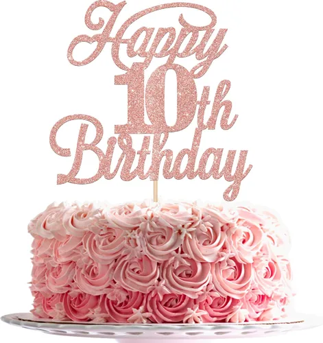 Vista 80 de Rsstarxi 1 paquete de decoración para tarta de cumpleaños 8 con purpurina negra de 8 años y fabulosos saludos a 8 años de edad, para celebrar el 8º