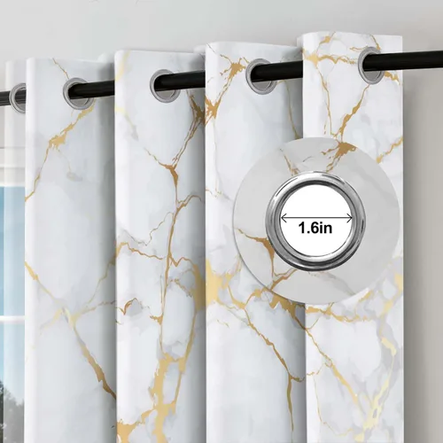 Vista 6 de Cortinas opacas de mármol blanco, modernas cortinas abstractas transparentes para sala de estar y dormitorio, diseño de cortina y gasa que puede