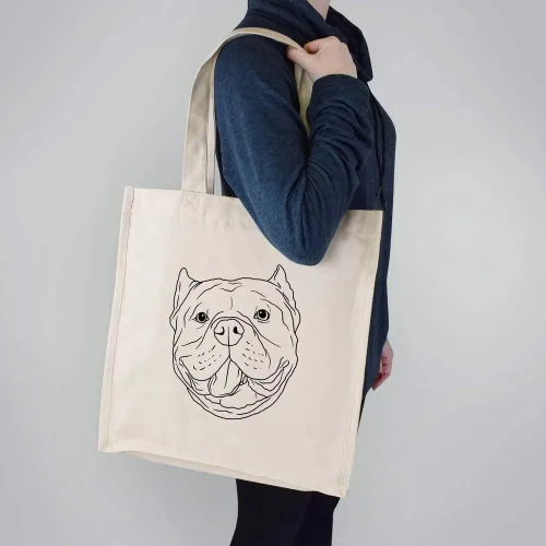 Vista 2 de American Bully Head' Premium Canvas Tote Bag (ZX00015250)