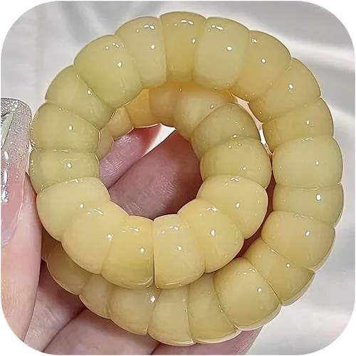 Vista 10 de Mudi - Pulsera para mujer con cuentas de semillas Bodhi naturales, pulsera elástica Zen Fidget alivia la ansiedad y el estrés
