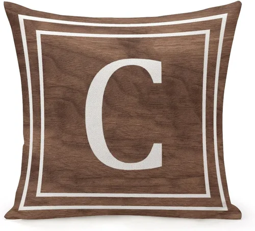 Vista 12 de Funda de almohada decorativa con diseño de letras blancas y monograma D, para sofá, dormitorio, automóvil, 16 x 16 pulgadas