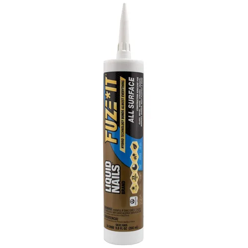 Vista 6 de Liquid Nails LN-2000, Fuze It All, 9 onzas de adhesivo para construcción de superficies, color gris, 2 - unidades, Gris