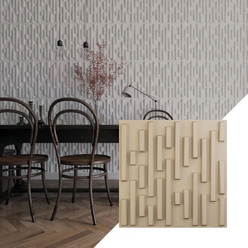 Vista 20 de Ekena Millwork 19 5/8 pulgadas de ancho x 19 5/8 pulgadas de alto, ladrillo escalonado EnduraWall decorativo 3D, cobre envejecido