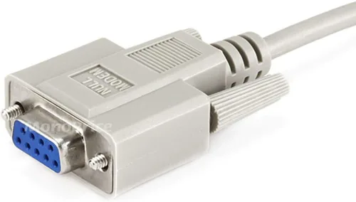 Vista 2 de Monoprice Cable de módem nulo moldeado - DB9, hembra a hembra, 6 pies, beige