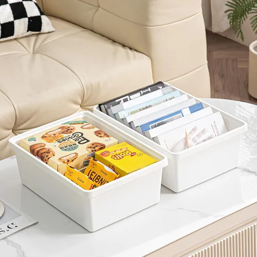 Vista 5 de Yishyfier Contenedores de almacenamiento de plástico apilables de 15 cuartos de galón con tapas, contenedor de almacenamiento para organizar, cajas