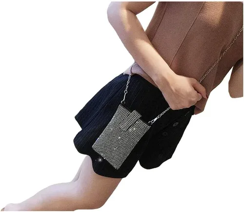Vista 4 de Happyera Bling Rhinestone Evening Handbag Cell Phone Purse Wallet Clutch Crossbody Bag