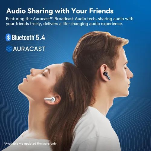 Vista 8 de EarFun Air Pro 4 Auriculares inalámbricos con cancelación de ruido híbrida adaptativa, sonido Qualcomm Snapdragon, aptX™ sin pérdida, 6 micrófonos