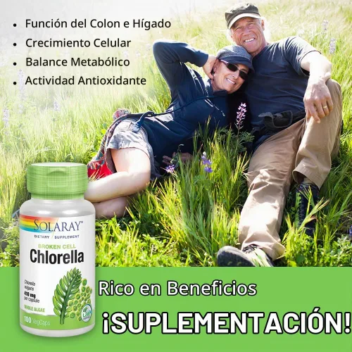Vista 6 de SOLARAY Broken Cell Chlorella 410 mg Superalimento rico en nutrientes con proteínas de origen natural, vitaminas, minerales, clorofila Sin OMG