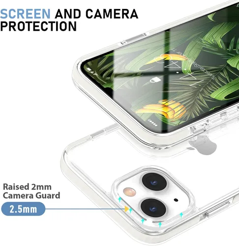 Vista 4 de MATEPROX Funda compatible con iPhone 13, transparente, delgada, transparente, a prueba de golpes, para iPhone 13 de 6.1 pulgadas 2021 (blanco)