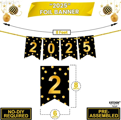 Vista 2 de Katchon, Cartel brillante de graduación 2025 – Grande de 8 pies, sin bricolaje Cartel de feliz graduación 2025, decoraciones de graduación clase