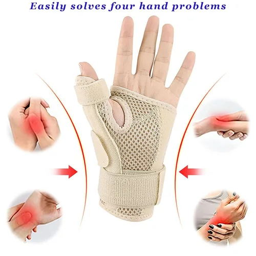 Vista 3 de Férula para el pulgar con muñequera, soporte para el pulgar para estabilizador de muñeca, mano, pulgar, se adapta tanto a la mano derecha izquierda