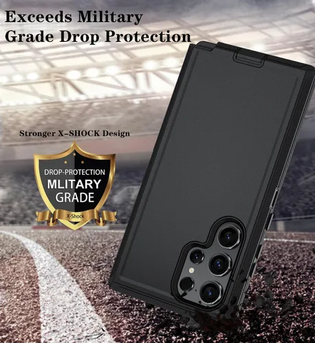 Vista 5 de ONOLA Funda compatible con Samsung Galaxy S24 Ultra con protector de pantalla HD, resistente a los golpes y a las caídas, funda de 3 capas