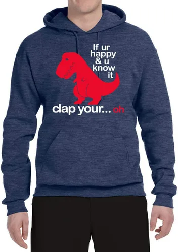 Vista 30 de Wild Bobby Sudadera con capucha unisex con estampado "If You're Happy and You Know it" de Dinausor