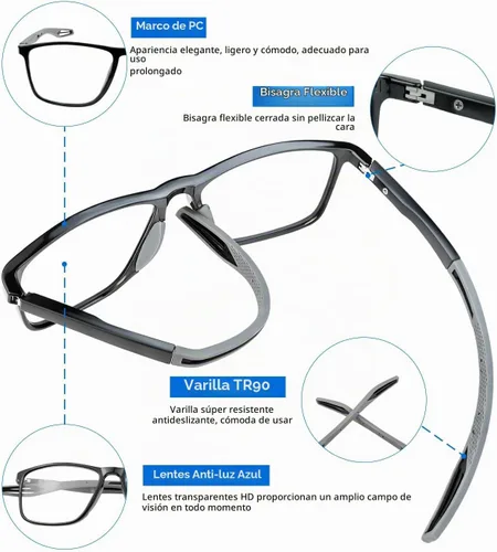 Vista 5 de K.LAVER Gafas de lectura fotocrómicas progresivas multifocales con bloqueo de luz azul, lentes de sol multifocales con bisagra de resorte Negro