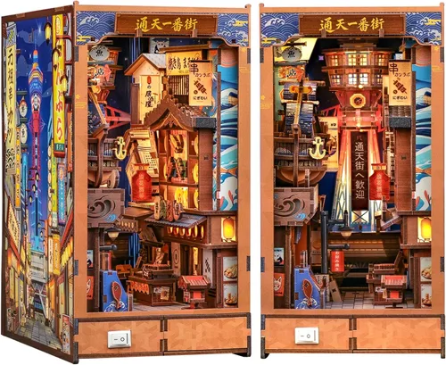 Vista 15 de Kit de rincón de libros Cutefun - Kit de casa de muñecas en miniatura de bricolaje para adultos y adolescentes, kit de construcción de mini casa