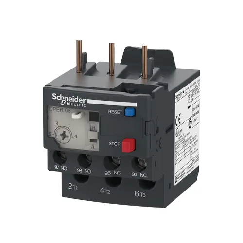 Vista 2 de Schneider Electric DPER08 Easy TeSys Relé de sobrecarga térmica con reinicio manual/automático, terminales de abrazadera de tornillo Se utiliza