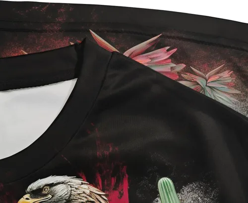 Vista 5 de Srcnhim Camiseta de manga corta con diseño de águila mexicana para hombre