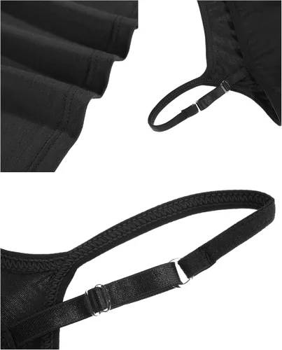 Vista 6 de WILLBOND - 3 camisetas sin mangas básicas y largas para mujer, con tiras ajustables