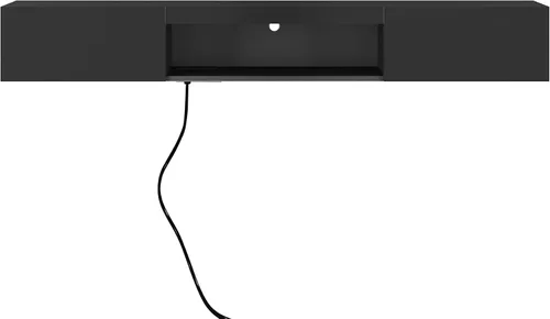 Vista 7 de Soporte flotante para TV montado en la pared con 20 LED de color, soporte de TV moderno de 63 pulgadas, gabinete de TV flotante centro