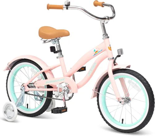 Vista 9 de ACEGER Bicicleta crucero de playa para niñas de 5 a 13 años, 16" 18" 20" 24" bicicleta de una sola velocidad para niños incluye freno contrapedal