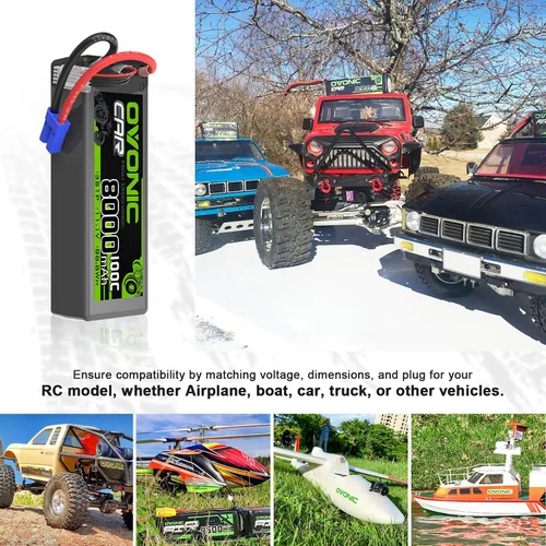 Vista 5 de OVONIC 3S lipo Batería 100C 8000mAh Lipo con conector EC5 (paquete de 2)