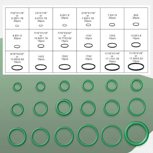 Vista 2 de Kit de 270 anillos tóricos, kit de juntas tóricas de CA automotriz, anillo de sello de compresor de aire acondicionado para automóvil, anillo