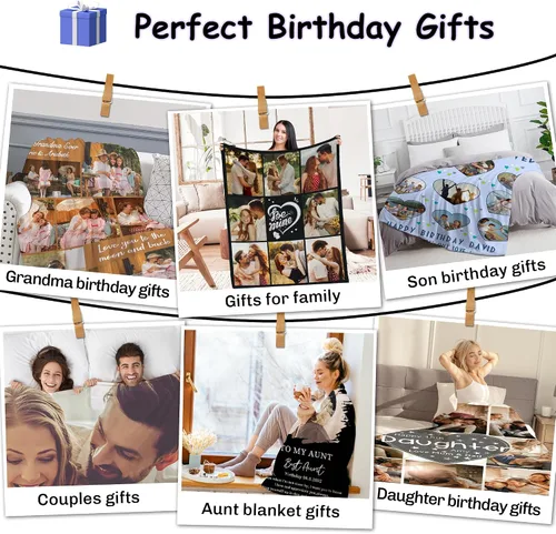 Vista 6 de Manta con fotos personalizada para novio, regalos del día de San Valentín, manta de fotos personalizada, regalos de novio de novia, regalos del día