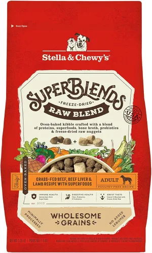 Vista 18 de Stella & Chewy's SuperBlends Raw Blend - Receta de carne de res alimentada con pasto, hígado de res y cordero con superalimentos, bolsa de 3.25