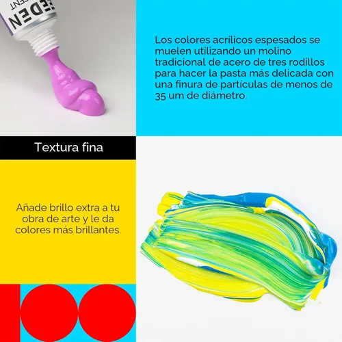 Vista 4 de MEEDEN Juego de pintura acrílica de cuerpo pesado, tubos de pintura artística de 100 colores para pintar en lienzo, madera y tela, pinturas