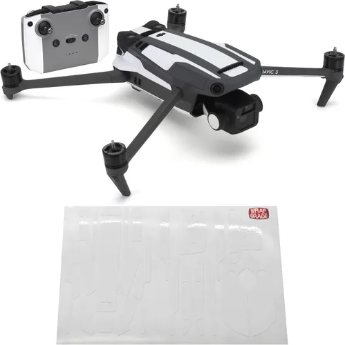 Vista 24 de WRAPGRADE Adhesivos parciales para DJI Mavic 3 / Mavic 3 Classic Accent Color (AIRFORCE SILVER)