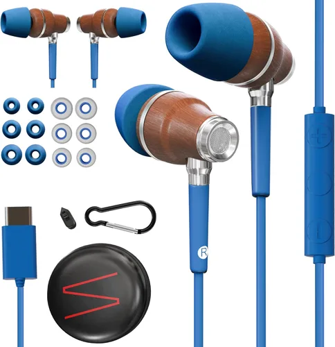 Vista 15 de Auriculares sintonizados NRG 3.0 Premium Madera aisladores de sonido, con micrófono y control de volumen, estilo madera