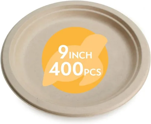 Vista 11 de Platos de papel desechables 100% compostables a granel [6 pulgadas 1000 paquetes], platos de bambú, ecológicos, biodegradables, resistentes platos