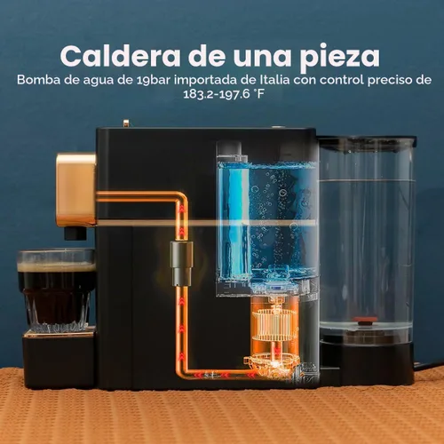 Vista 6 de Mini cafetera espresso para cápsulas compatible con máquina Nespresso OriginalL, cafetera espresso de una sola porción, cápsulas de café Bestpresso