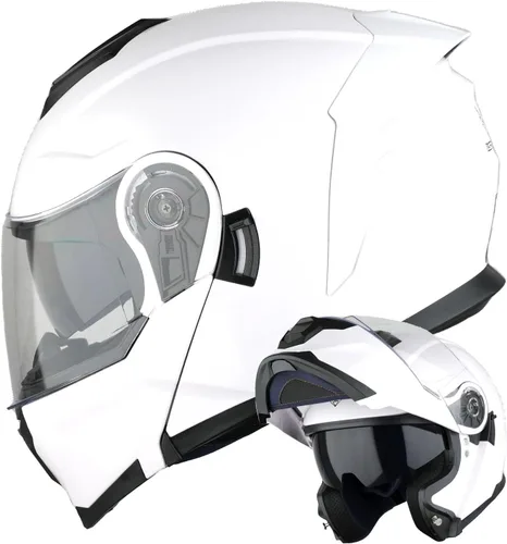 Vista 14 de 1Storm Casco modular de motocicleta para calle con doble visera abatible, protección solar de cara completa HJK920
