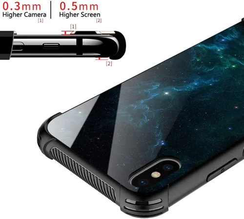 Vista 3 de CARLOCA Funda compatible con iPhone XR, iPhone XR para niños, hombres y jóvenes, diseño de nebulosa espacial, a prueba de golpes, antiarañazos