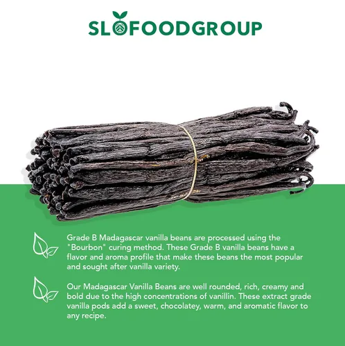 Vista 6 de Slofoodgroup - Granos de vainilla de Madagascar - Extracto de vainas de vainilla de grado B - 8 onzas - Planifolia de vainilla bourbon de grado