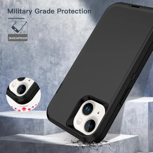 Vista 4 de Funda para Apple iPhone 12 / iPhone 12 Pro (6.1 pulgadas), resistente a los golpes, a prueba de polvo y caídas, doble capa, color negro