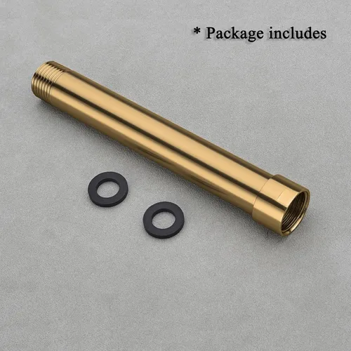 Vista 5 de Brazo extensor de ducha, brazo de extensión de 4 pulgadas para cabezal de ducha de lluvia superior, dorado cepillado