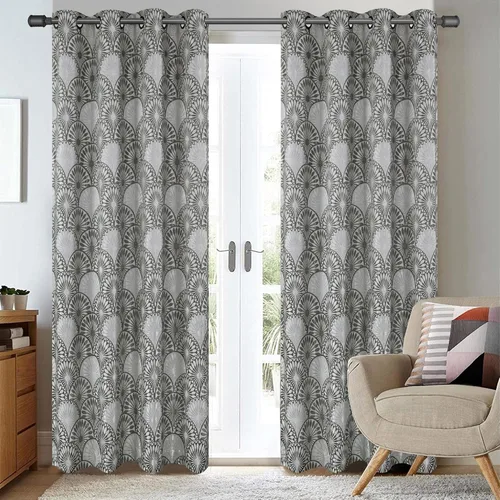 Vista 2 de Jewel Rising Sun - Panel de ventana jacquard con ojales, color rubor, 54 x 84 pulgadas