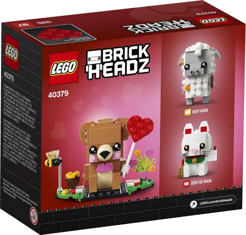 Vista 4 de LEGO BrickHeadz 40379 - Kit de construcción de oso de San Valentín, nuevo 2021 (150 piezas)