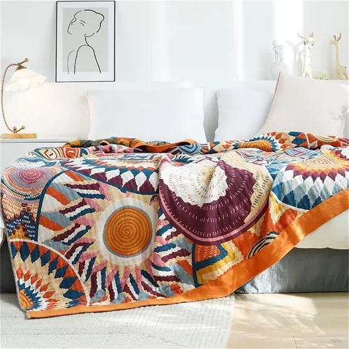 Vista 89 de MSGKV - Manta bohemia/primaveral de algodón para sofá y sala de estar, de gasa acogedora, de 50 x 60 pulgadas 50"x60" Cotton Throw, Woven Bird
